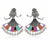 Oxidised Silver Jhumka Earrings for Women, Traditional Dandiya Garba Ethnic Earrings with Colourful Details & Dangling Ghungroo, Statement Jewellery for Navratri, Festive