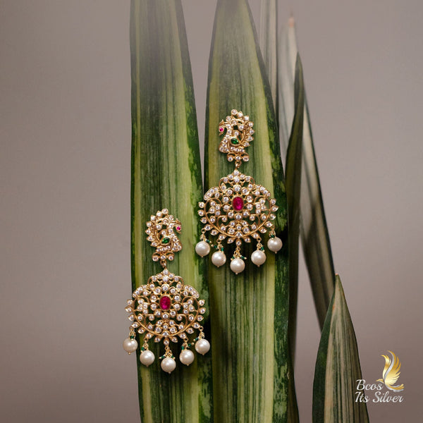 Theia Diamond Look Cossetting peacock Earring - 8427