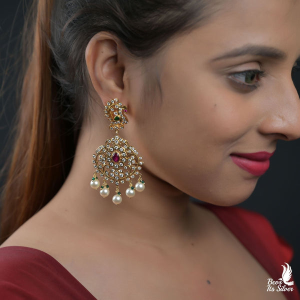 Theia Diamond Look Cossetting peacock Earring - 8427