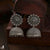 925 Silver Oxidized Sunflower Jhumka -8441
